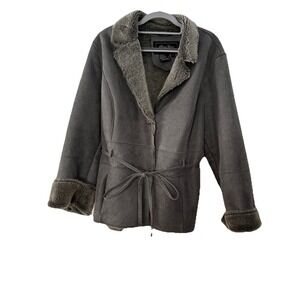 Terry Lewis Classic Luxuries Women's Jacket Faux Fur Lined Plus Size 1X Grey